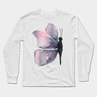 watercolour purple butterfly Long Sleeve T-Shirt